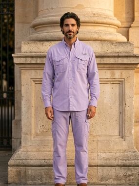 Columbia Lavender Long Sleeve Fishing Shirt Only